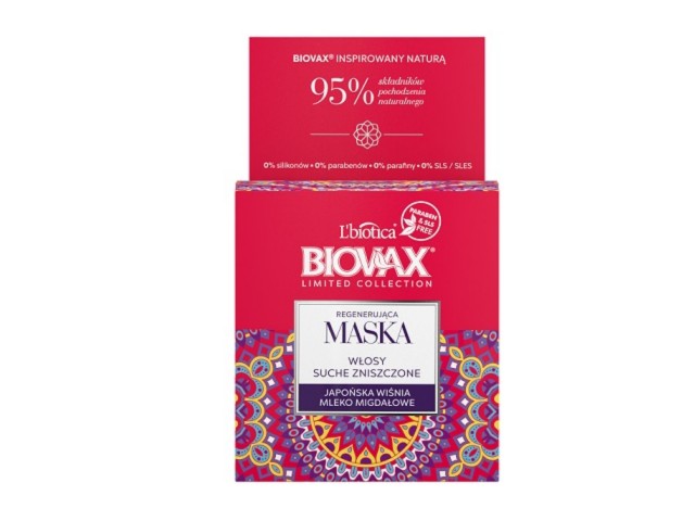 BIOVAX LIMITED COLLECTION Regener.Maska wł.suche/znisz.Japońska Wiśnia Mleko Migdał. interakcje ulotka maska do włosów  250 ml