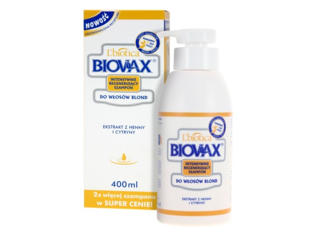 Biovax Szampon do mycia włosów intensywnie regenerujący do włosów blond interakcje ulotka   400 ml | but.z dozow.