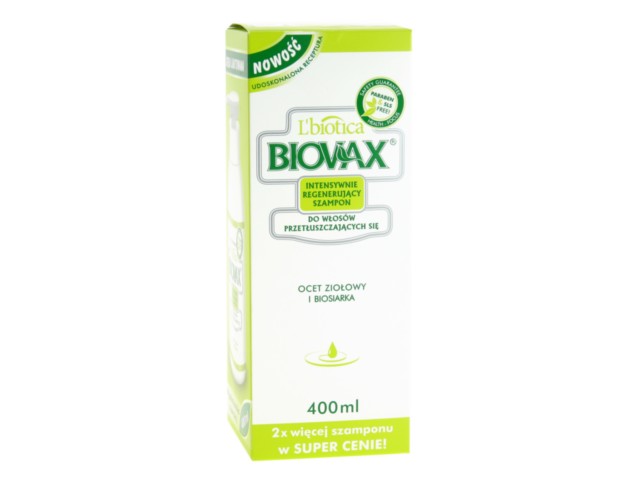 Biovax Szampon do mycia włosów intensywnie regenerujący do włosów przetłuszczających się interakcje ulotka szampon  400 ml | but.z dozow.