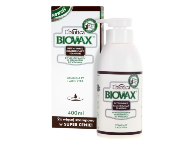 Biovax Szampon do mycia włosów intensywnie regenerujący do włosów słabych, wypadających interakcje ulotka szampon  400 ml | but.z dozow.