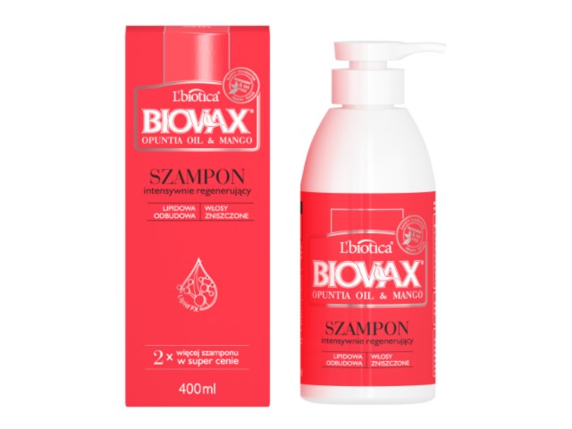 BIOVAX Szampon Int.Reg. OPUNTIA OIL & MANGO /L'biotica interakcje ulotka szampon  400 ml