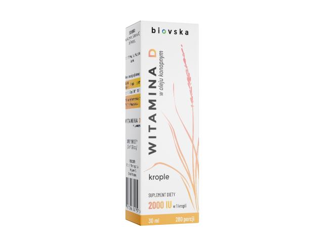 biovska Witamina D W Oleju Konopnym interakcje ulotka krople - 30 ml