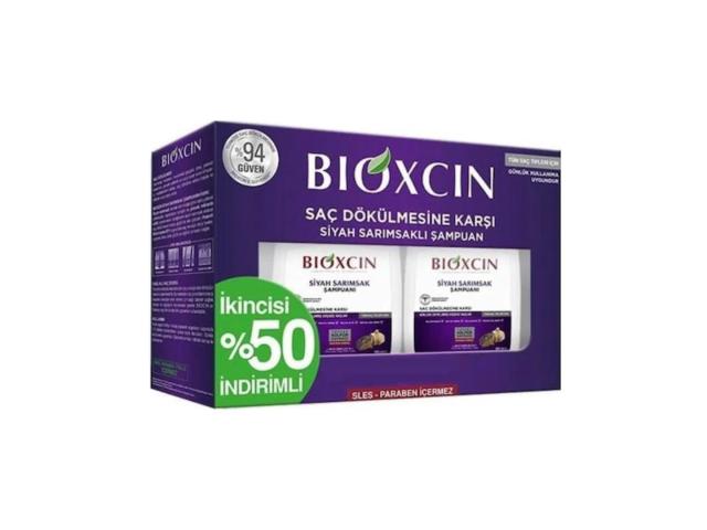 Bioxcin Szampon z ekstraktu z czarnego czosnku duopack interakcje ulotka szampon - 300 ml + 300 ml