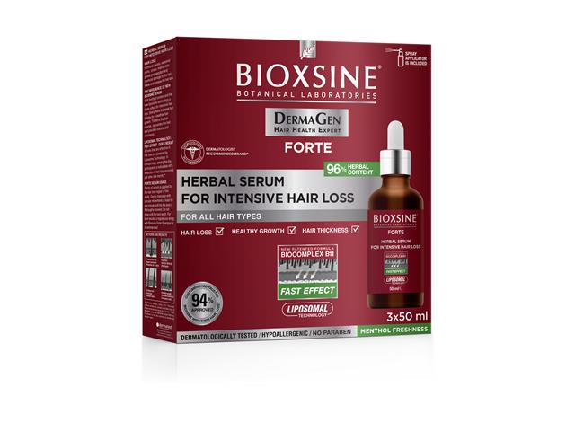 Bioxsine Dermagen Serum przeciw intensywnemu wypadaniu włosów ziołowe interakcje ulotka   3 szt. po 50 ml