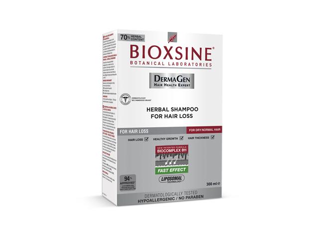Bioxsine Dermagen Szampon przeciw wypadaniu włosów ziołowy do włosów suchych i normalnych interakcje ulotka   300 ml