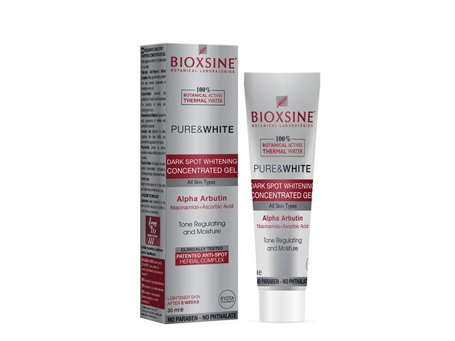 BIOXSINE PURE&WHITE Skoncentrowany Żel wybielający przebarwienia skóry interakcje ulotka żel  30 ml