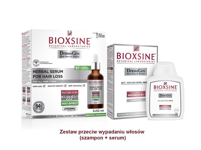 Bioxsine Zestaw p/wypadaniu włosów serum+szampon do włosów normalnych interakcje ulotka zestaw  3 szt. po 50 ml | + 300 ml