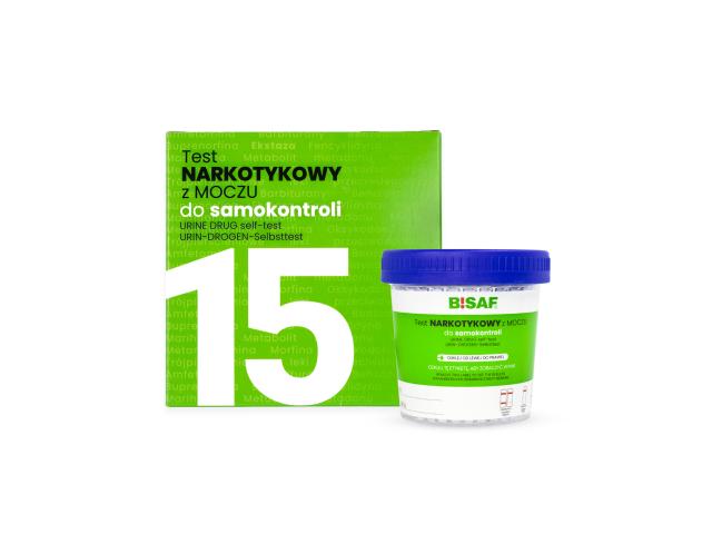 Bisaf Test narkotykowy do samokontroli z moczu 15 substancji interakcje ulotka test - 1 szt.