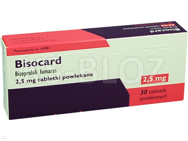 Bisocard interakcje ulotka tabletki powlekane 2,5 mg 30 tabl. | 3 blist.po 10 szt.