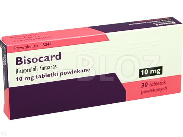 Bisocard interakcje ulotka tabletki powlekane 10 mg 30 tabl.