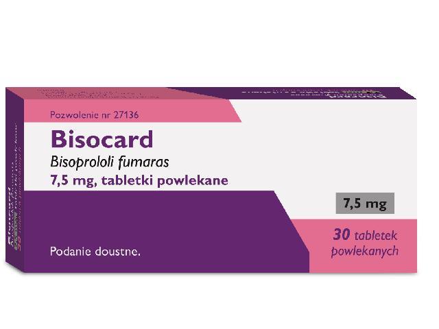 Bisocard interakcje ulotka tabletki powlekane 7,5 mg 30 tabl.