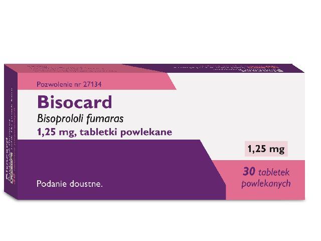 Bisocard interakcje ulotka tabletki powlekane 1,25 mg 30 tabl.