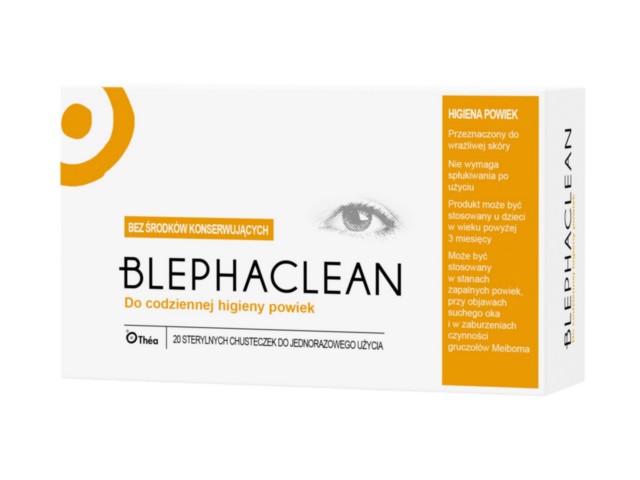 Blephaclean Chusteczki do higieny powiek interakcje ulotka chusteczka  20 szt.