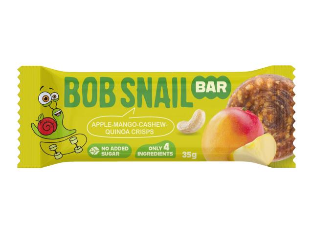 Bob Snail Baton owocowo-orzechowy jabłko, mango, orzechy nerkowca, chrupki z komosy ryżowej interakcje ulotka baton - 35 g