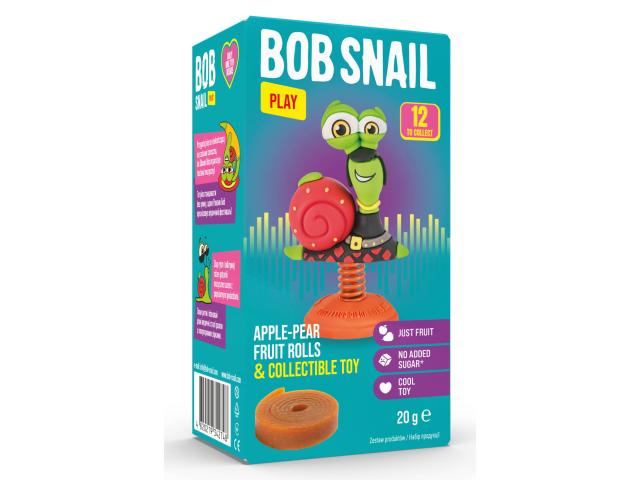 Bob Snail Play Zestaw Przekąski jabłko-gruszka + zabawka interakcje ulotka zestaw  20 g (+ 1 szt.)