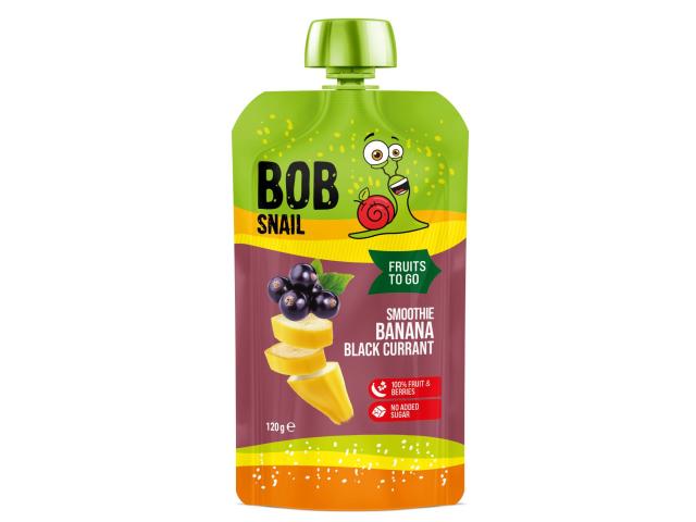 Bob Snail Smoothie pasteryzowane banan-czarna porzeczka bez dodatku cukru interakcje ulotka deser  120 g