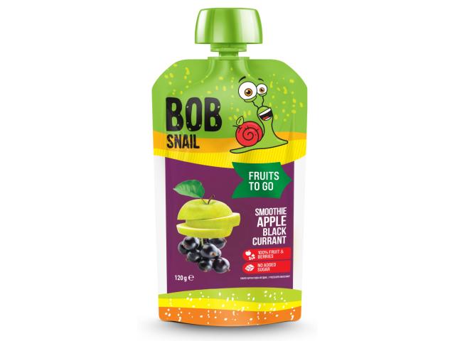 Bob Snail Smoothie pasteryzowane jabłko-czarna porzeczka bez dodatku cukru interakcje ulotka deser 120 g