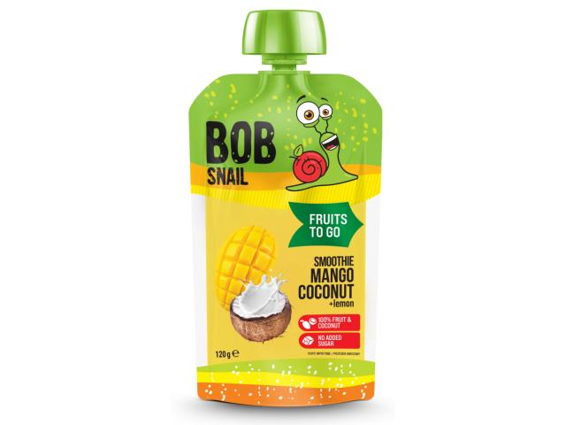 Bob Snail Smoothie pasteryzowane mango-kokos-cytryna bez cukru interakcje ulotka deser 120 ml