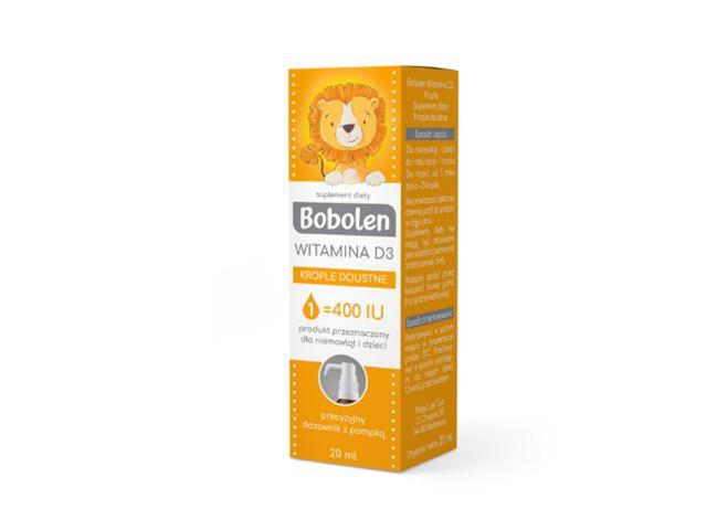Bobolen Witamina D3 Krople interakcje ulotka krople - 20 ml