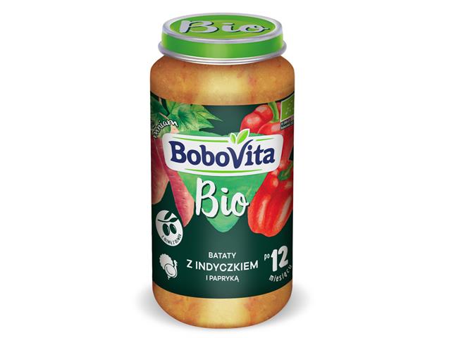 BoboVita BIO Bataty z indyczkiem i papryką interakcje ulotka obiad  250 g