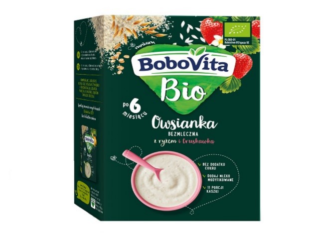 BoboVita BIO Owsianka z ryżem i truskawką interakcje ulotka proszek  200 g