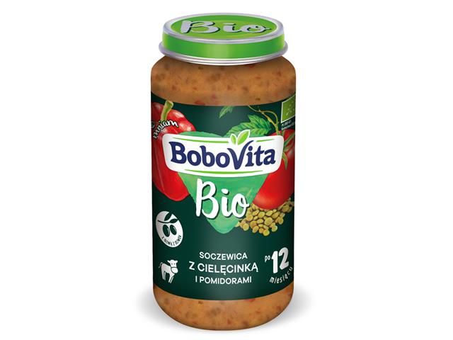 BoboVita BIO Soczewica z cielęcinką i pomidorami interakcje ulotka obiad  250 g