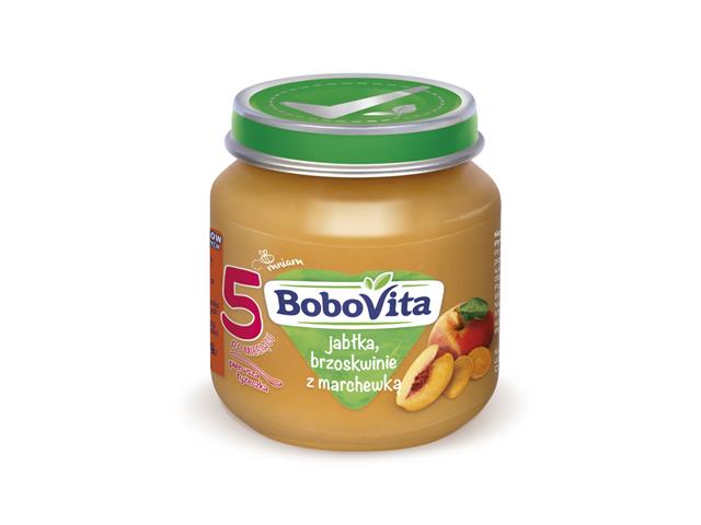 BoboVita Jabłka, brzoskwinie z marchewką interakcje ulotka mus  125 g