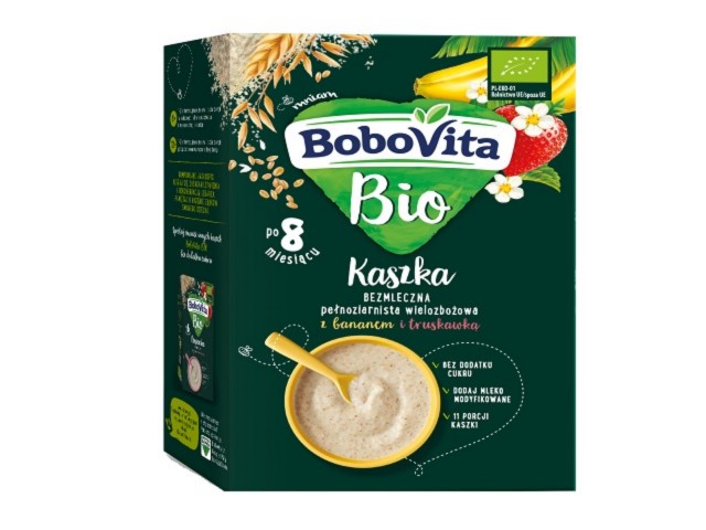 BoboVita Kaszka bezmleczna wielozbożowa z bananem i truskawką interakcje ulotka   200 g