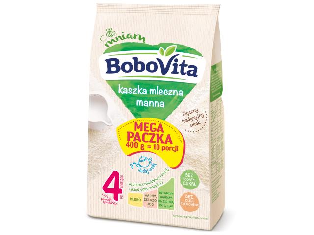 BoboVita Kaszka mleczna manna bez cukru 4 m+ interakcje ulotka kaszka - 400 g