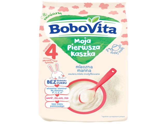 BoboVita Kaszka mleczna manna bez cukru interakcje ulotka   230 g