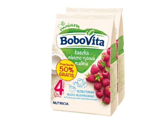 BoboVita Kaszka mleczna ryżowa malina 2GA50PR interakcje ulotka  - 2 op. po 230 g