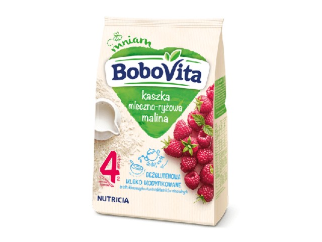 BoboVita Kaszka mleczna ryżowa malina interakcje ulotka   230 g