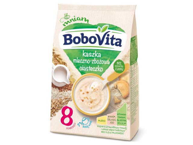 BoboVita Kaszka mleczna zbożowa ciasteczko bez dodatku cukru po 8 miesiącu interakcje ulotka kaszka - 210 g