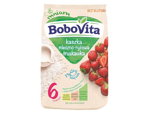 BoboVita Kaszka mleczno-ryżowa truskawka interakcje ulotka proszek  230 g