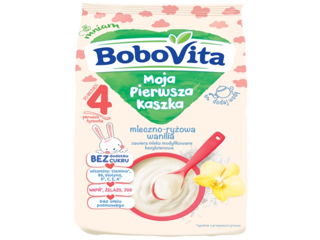 BoboVita Kaszka mleczno ryżowa wanilia bez cukru interakcje ulotka  - 230 g