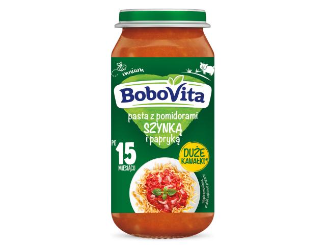 BoboVita Pasta z pomidorami, szynką i papryką po 15 miesiącu interakcje ulotka obiad - 250 g