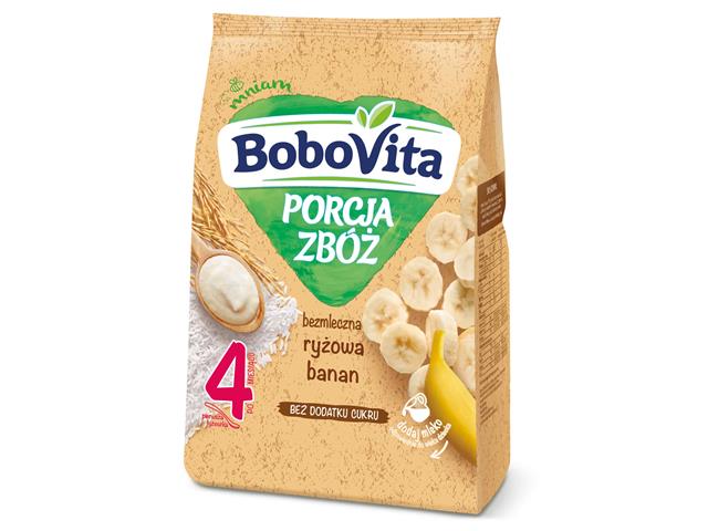 BoboVita Porcja Zbóż Kaszka bezmleczna ryżowa banan po 4 miesiącu interakcje ulotka proszek  170 g