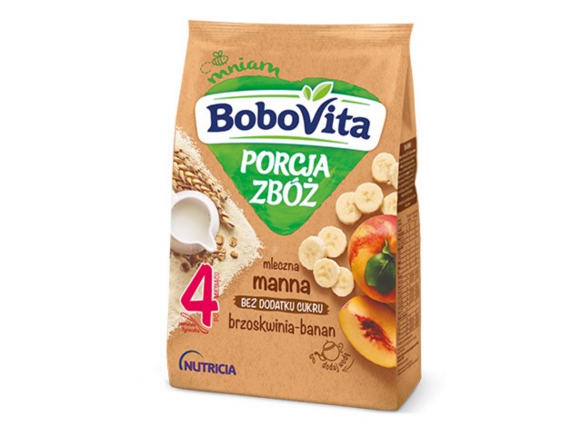 BoboVita Porcja Zbóż Kaszka mleczna manna banan, brzoskwinia 601793 interakcje ulotka   210 g