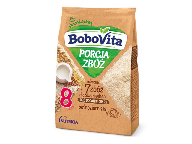 BoboVita Porcja Zbóż mleczna zbożowo-jaglana pełnoziarnista 7 zbóż interakcje ulotka   1 szt.