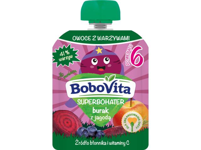 BoboVita Superbohater Mus burak z jagodą po 6 miesiącu interakcje ulotka mus - 80 g