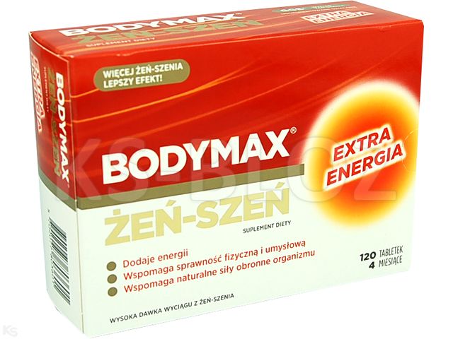 Bodymax Żeń-szeń interakcje ulotka tabletki - 120 tabl.