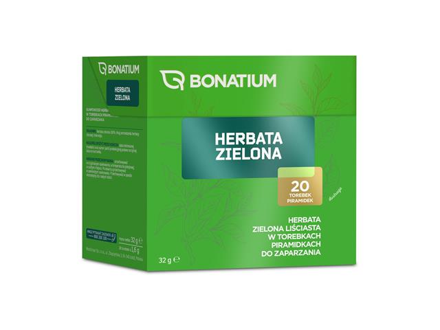 Bonatium Herbata zielona interakcje ulotka   20 sasz. po 1.6 g