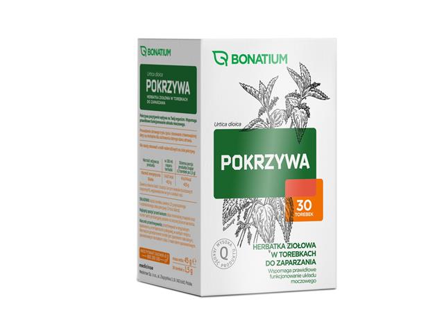 Bonatium Herbatka ziołowa pokrzywa interakcje ulotka herbata  30 sasz. po 1,5 g