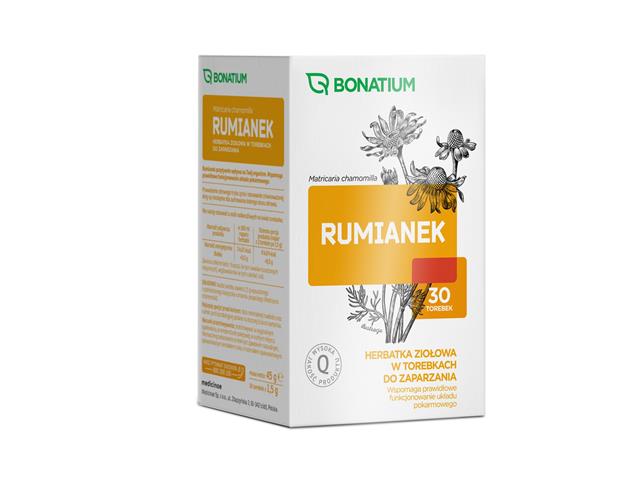 Bonatium Herbatka ziołowa rumianek interakcje ulotka   30 sasz. po 1.5 g