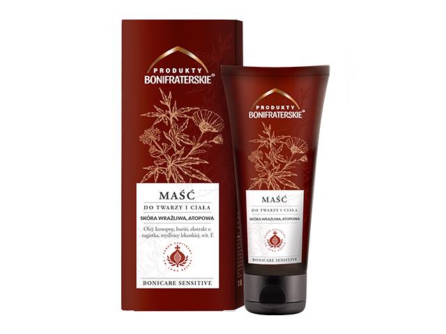 Bonicare Sensitive Produkty Bonifraterskie Maść do twarzy i ciała skóra wrażliwa, atopowa interakcje ulotka maść  100 ml