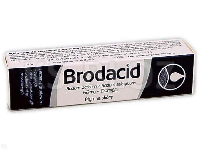 Brodacid interakcje ulotka płyn do stosowania na skórę (54mg+100mg)/g 8 g