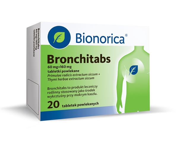Bronchitabs interakcje ulotka tabletki 60mg+160mg 20 tabl.