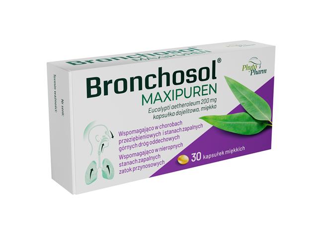 Bronchosol Maxipuren interakcje ulotka kapsułki dojelitowe miękkie 200 mg 30 kaps.