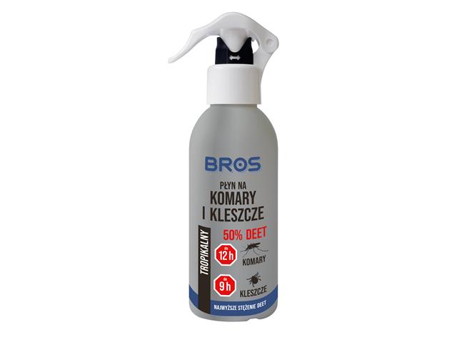 Bros Płyn na komary i kleszcze 50% DEET interakcje ulotka płyn do użytku zewnętrznego - 130 ml