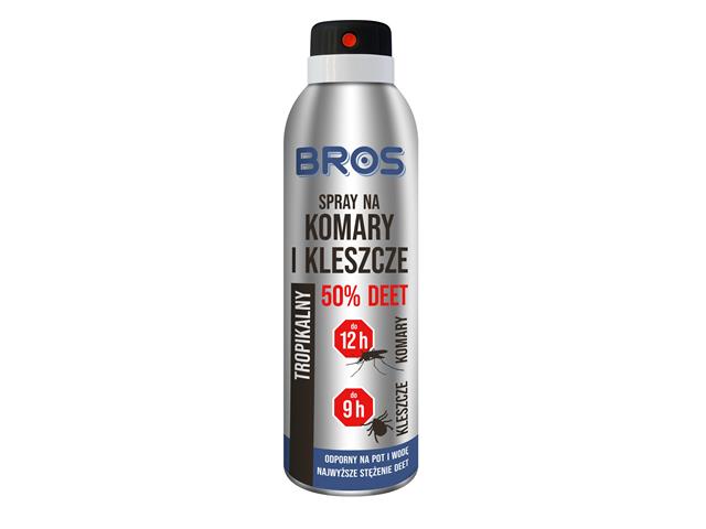 Bros Spray na komary i kleszcze 50% DEET interakcje ulotka spray do stosowania na skórę  180 ml